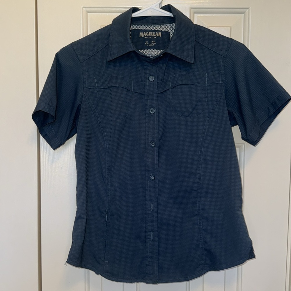 Magellan Falcon Lake Shirt, Fishing Button Down, Relaxed Fit, Short Sleeve